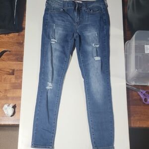 Women's Blue Distressed Jeans